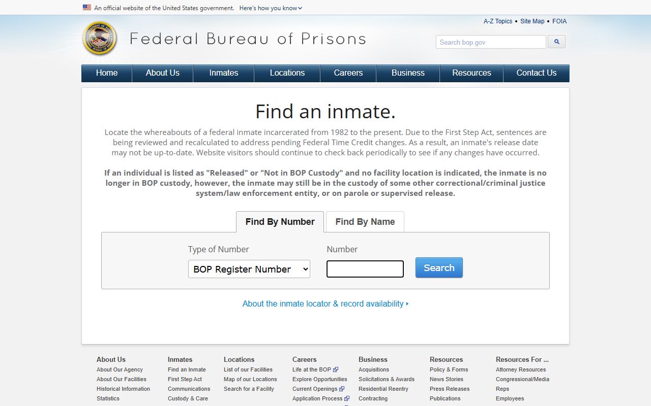 Federal BOP inmate locator fallback for Riverside County inmate records searches
